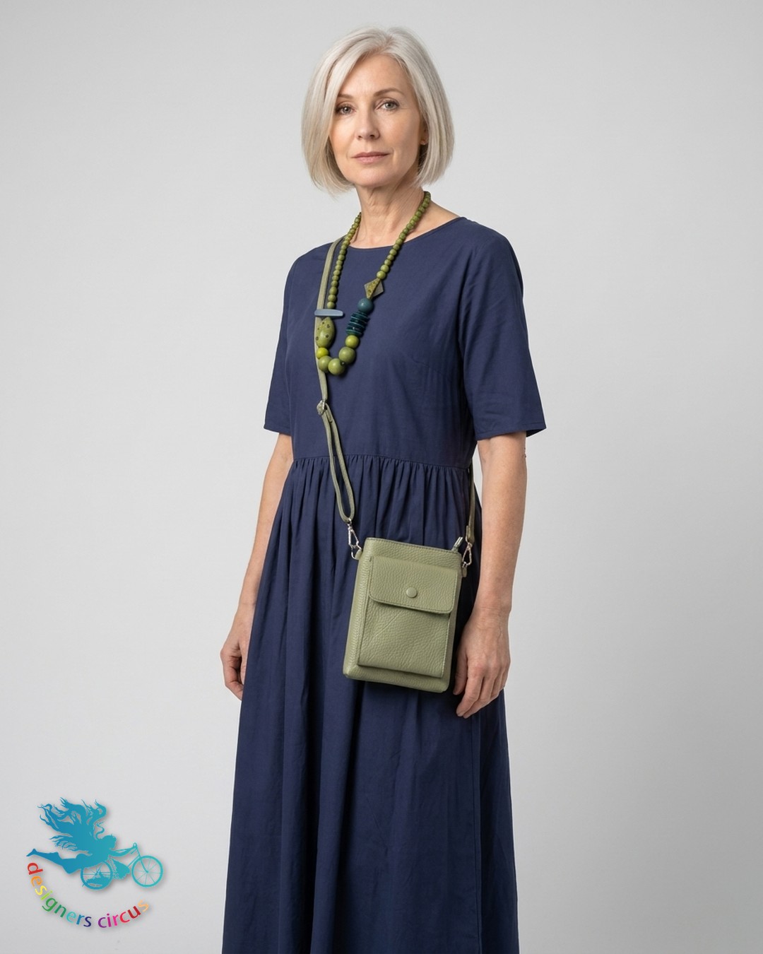 Navy Textured Midi